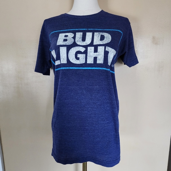 Blue/White Bud Light Tee, Unisex S - Picture 2 of 9